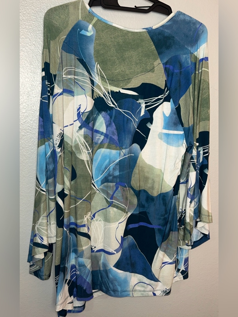 Chicos XXL (4) Blouse Womens Artistic Abstract Watercolor Floral Print - Picture 2 of 4